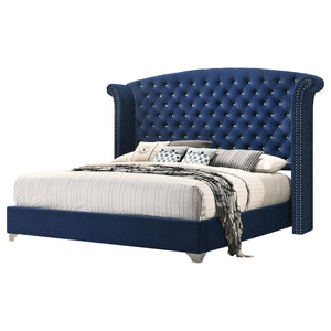 Melody Wingback Upholstered Bed.