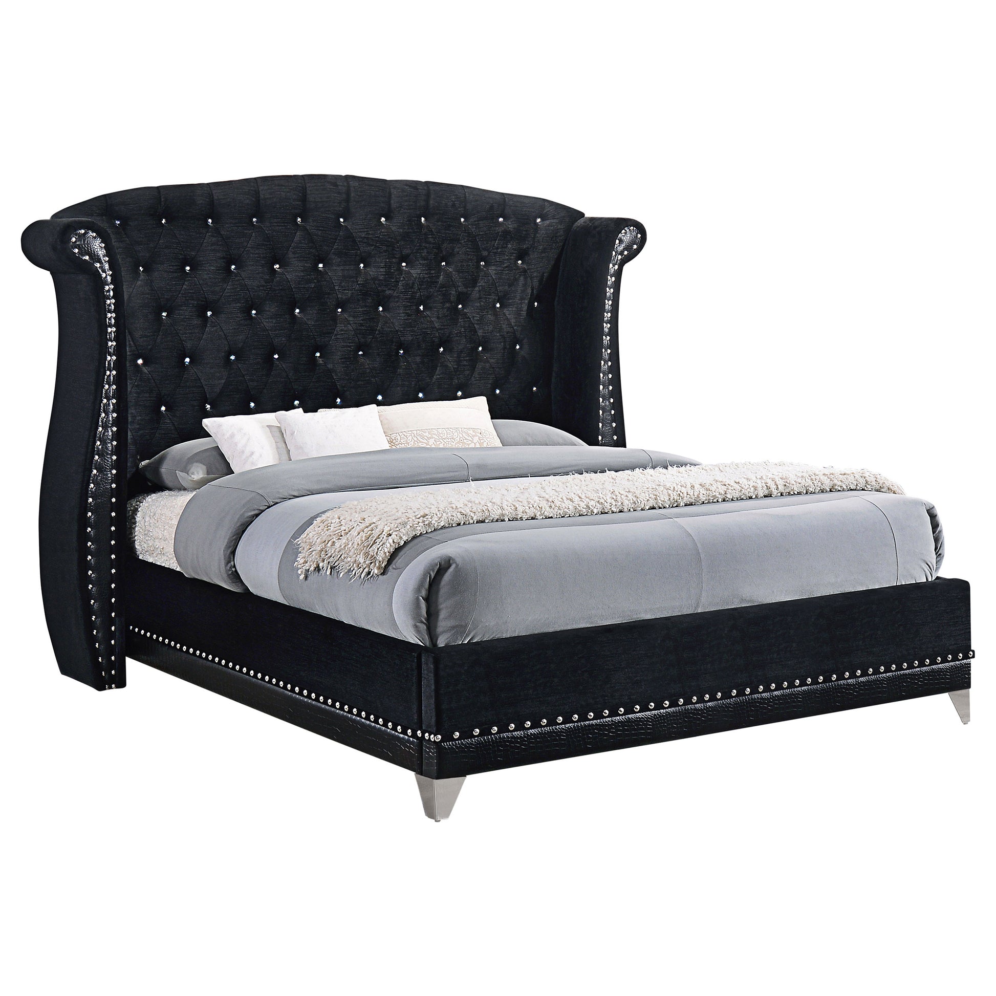 Barzini Upholstered Wingback Tufted Bed.