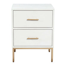  Madelyn Modern 2 Drawer Nightstand with Gold HandlesTwo Drawer NightstandAlpine FurnitureColor: White