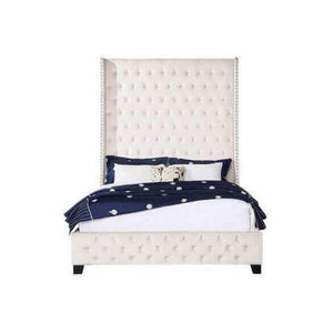 Fabrice Eastern Beige Upholstered Velvet BedUpholstered Bed FrameAcme FurnitureSize: Queen